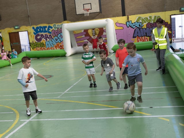 Action from Saturday's indoor football at the Feile's Party in the Park at Pilot's Row. (Photos: Jim McCafferty Photography)