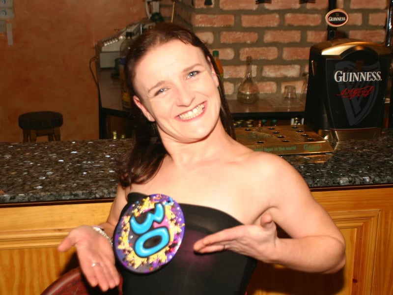 Its my party Donna Donnell gets into the swing at the party in the Don Bar. 701 /dd : .