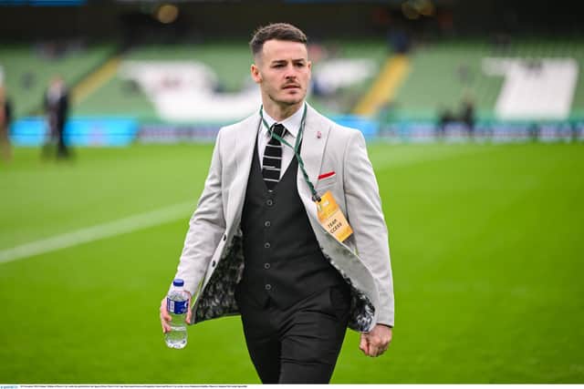 Danny Mullen of Derry City walks the pitch before the Sports Direct Men's FAI Cup Final match between Drogheda United and Derry City at the Aviva Stadium in Dublin. Photo by Stephen McCarthy/Sportsfile