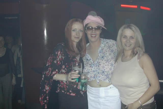 Angela Caldwell (centre) and friends at a Mamma Mia party in the Zone niteclub in Buncrana. Angela won a trip to see Mamma Mia in London.