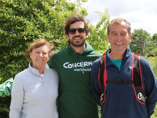Helen, John and Gerard McGuckin pictured at The 19th Annual Scalp Mountain Climb to the Cross in aid of Concern Worldwide. (Photo - Deirdre Heaney, nwpresspics) : .