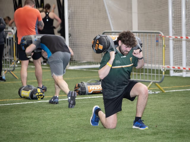 'Traps' and 'quads' being tested with these Sandbag Lunches during Sunday's Tri-Rox event in Creggan.