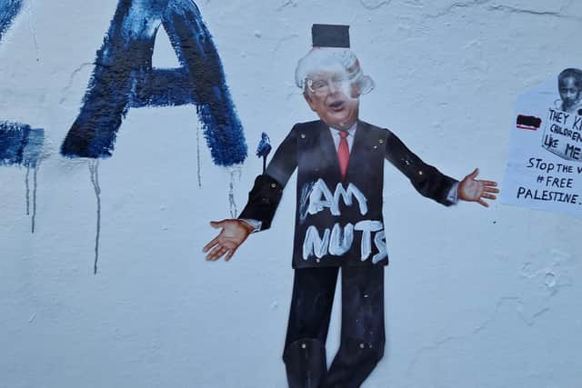 The image of Trump posted on the iconic Civil Rights monument in Derry.