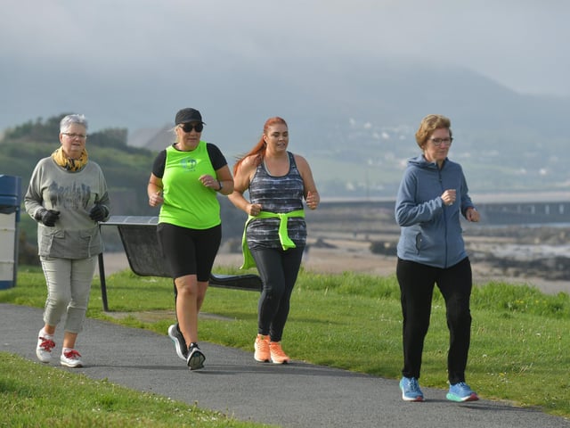 Participants in the Buncrana Park run on Saturday morning, in memory of the late Ciaran Caldwell. Photo: George Sweeney.  DER2319GS – 18