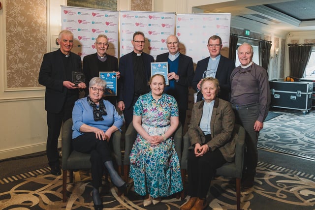 Chairs Award and Championing Our Health and Wellbeing Award Highly Commended is the Chaplaincy Team (Trustwide) pictured with Anne Love (nominator) and Donna Keenan, Executive Director of Nursing, Western Trust.