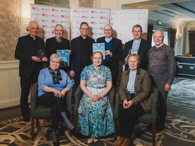 Chairs Award and Championing Our Health and Wellbeing Award Highly Commended is the Chaplaincy Team (Trustwide) pictured with Anne Love (nominator) and Donna Keenan, Executive Director of Nursing, Western Trust.