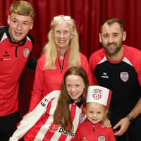 IN PICTURES: Derry City FC visit St Anne's Primary School in Derry ahead of FAI Cup final