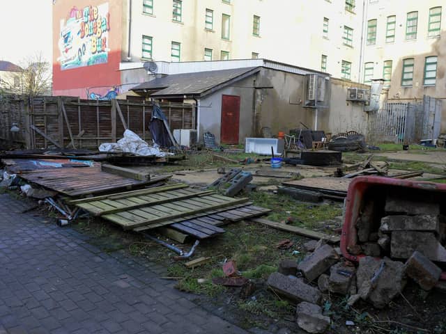 Damage from Storm Isha on Sackville Street yesterday. Photo: George Sweeney
