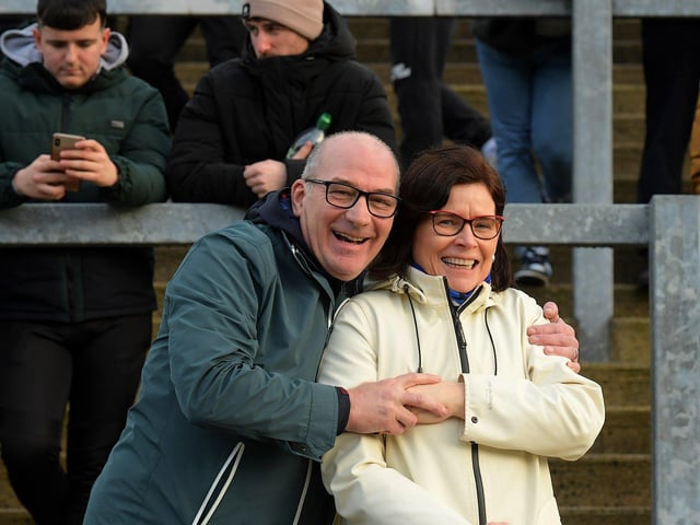 Fans in Celtic Park for the Derry v Monaghan game on Sunday. Photo: George Sweeney