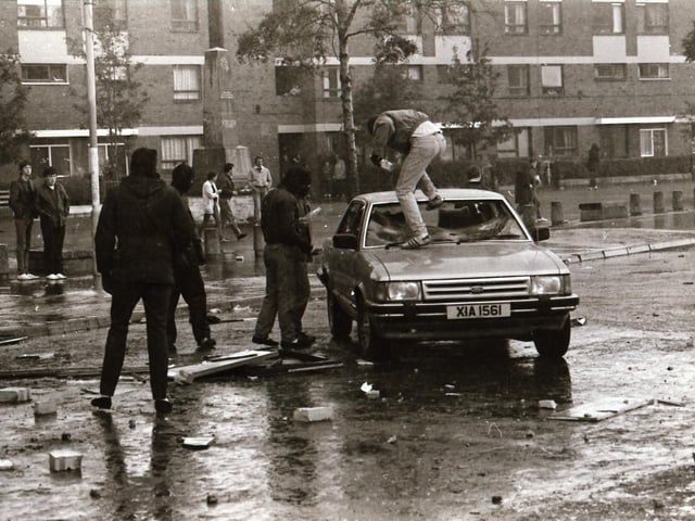 Scenes from the Bogside during rioting on August 12.