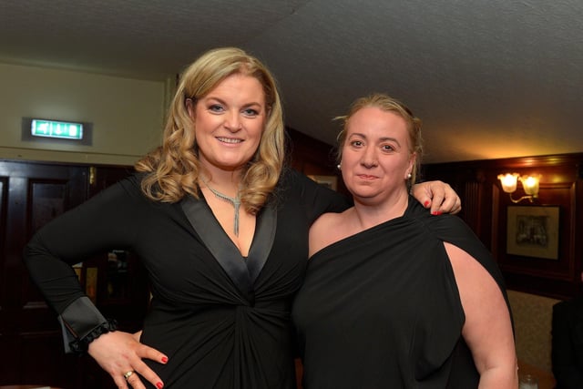 Diane Nixon, President the City of Derry RFC, and Keeva McDermott pictured at the City of Derry Rugby Club’s annual dinner on Friday evening last. Photo: George Sweeney. DER2310GS – 35