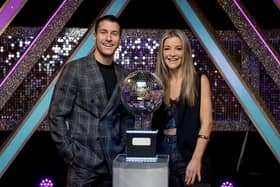 Helen Skelton and Gorka Marquez pictured with the prestigious trophy - but who will be crowned the winner?