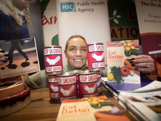 The Bogside and Brandywell Health Forum's very own Aoibhean Deane promoting at Tuesday's event in Creggan. (Photos: Jim McCafferty Photography)