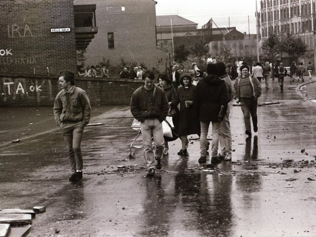 Scenes from the Bogside during rioting on August 12.