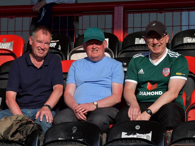 Fans in the Ryan McBride Brandywell Stadium for the Derry City versus Bohemian game on Friday evening. Photo: George Sweeney. DER2322GS – 134