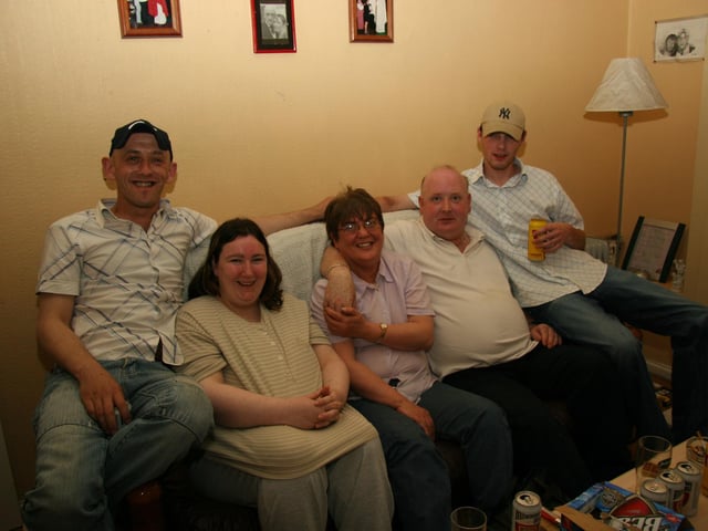 Patrick Sweeney with family and friends.