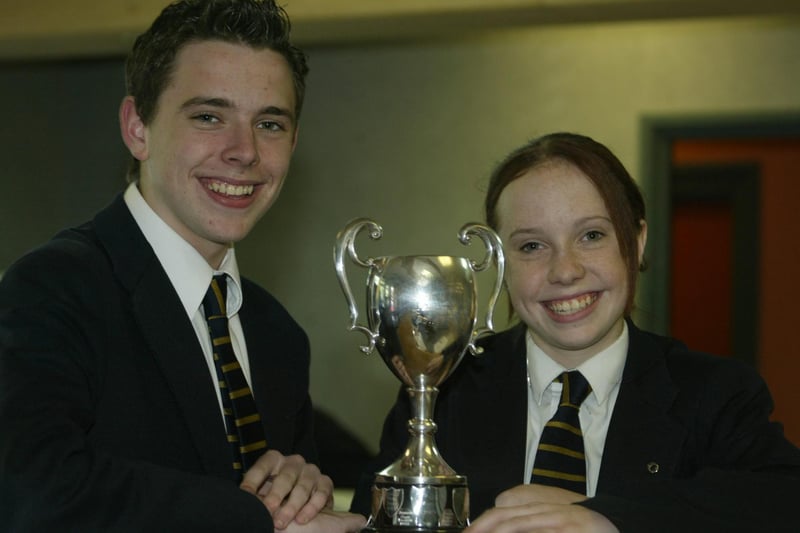 Brother and sister Ciaran and Orlaith Kelly, winners of the vocal duet over 16 yrs at Moville Feis.  (1605JB28)