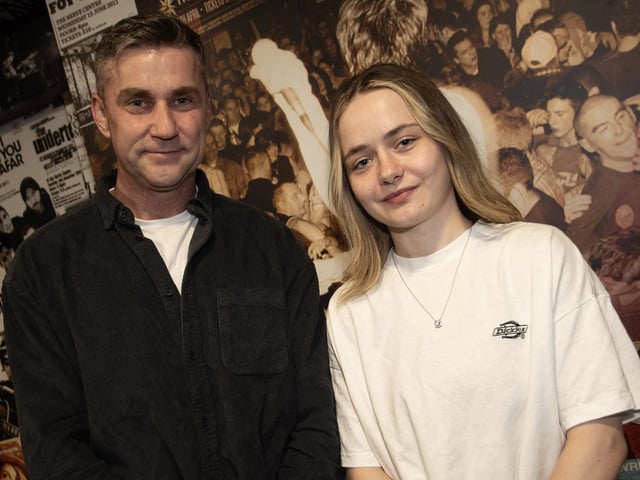 Dean McDaid and Carleigh Irving pictured at Tuesday's premiere in the Nerve Centre, Derry.