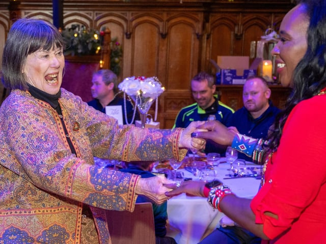 The Mayor Councillor Lilian Seenoi-Barr hosted a Christmas Community event at the Guildhall for people from across the Derry City and Strabane District Council area on Sunday. Picture Martin McKeown. 01.12.24 : Mayor's Community Christmas Party