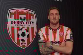 New Derry City signing Kevin Holt who arrived from Dundee United. Photograph by George Sweeney.