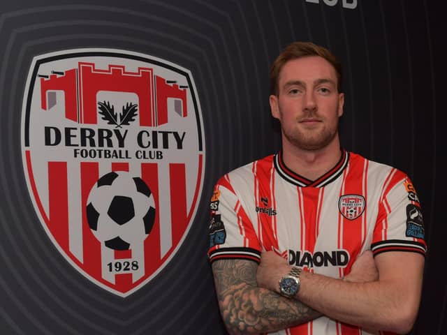 New Derry City signing Kevin Holt who arrived from Dundee United. Photograph by George Sweeney.