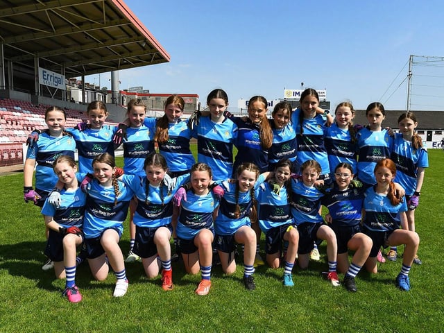 Derry Primary Schools Girls' Finals at Celtic Park: Hollybush Primary School. Photo: George Sweeney.