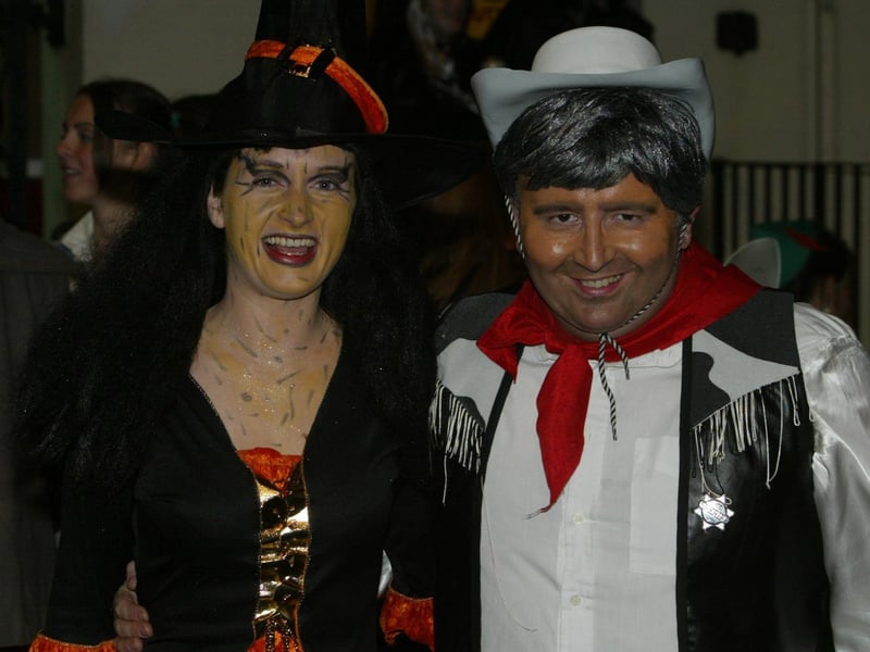 Carolione Kennedy and Adrian Glendenning.  (0311JB37):20 YEARS ON: Halloween celebrations in Derry in 2003