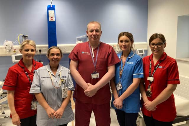 Staff from the newly-opened Minor Injuries Unit at Altnagelvin Hospital, which came into operation this week. (Left to Right): Bronagh McHugh (MIU Department Manager), Shannon Doherty (Nursing Auxiliary), Kieran McLaughlin (Emergency Nurse Practitioner), Laura Hazlett (Staff Nurse) and Amy Davies (Lead Nurse, Altnagelvin Emergency Department).