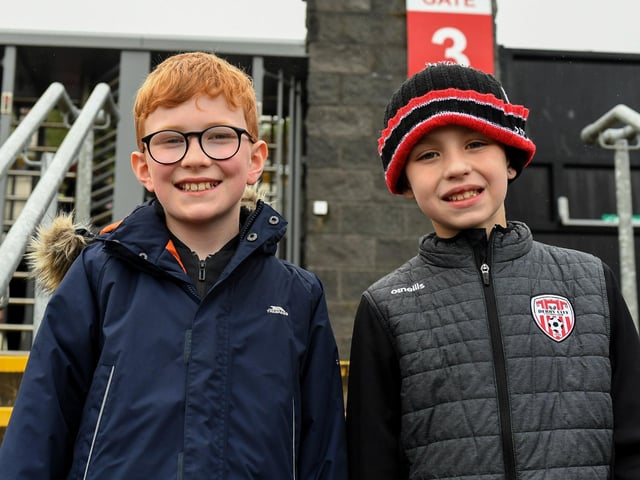 Fans in the Brandywell for Derry City’s game against Shelbourne. Photograph: George Sweeney