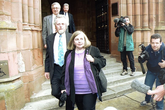 Former MP, Bernadette Devlin-McAliskey, pictured leaving the Saville Inquiry in the Guildhall, Derry after giving evidence in the year 2001.