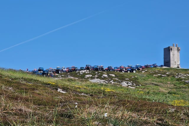 Tractors gathered at Banba's Crown for the Inish Tractor Run.