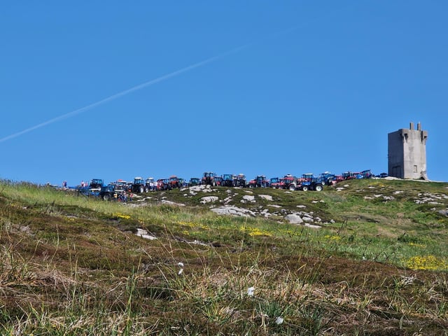Tractors gathered at Banba's Crown for the Inish Tractor Run.