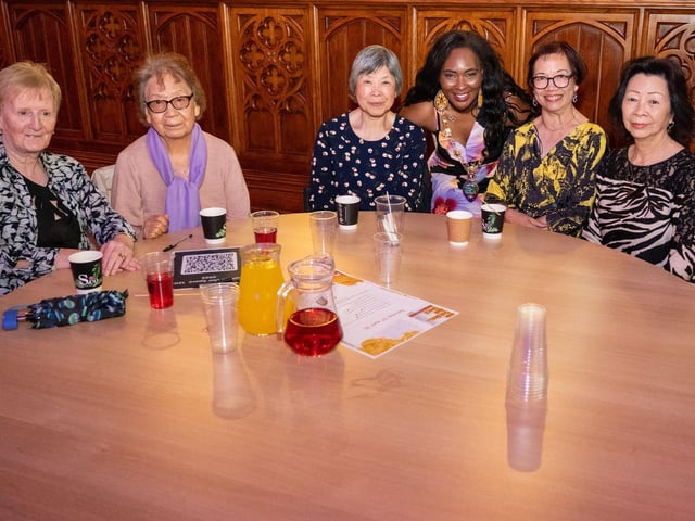 The Mayor Councillor Lilian Seenoi-Barr has once again hosted an Our Guildhall Our Space event for younger and older people in April with entertainment from In Your Space Circus School, Black Paddy, Richie Remo and DJ Tyree Patton. Picture Martin McKeown. 12.04.25 : Pictured are guests at the Mayor's penultimate Our Guildhall, Our Space in Derry.