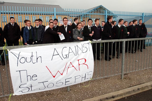 The people of Derry took to the streets in March 2003 to protest against the war in Iraq.