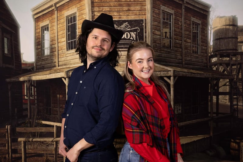 Luke de Belder and Caitlyn Kelly as Curly and Laurey in LMS' production of Oklahoma.