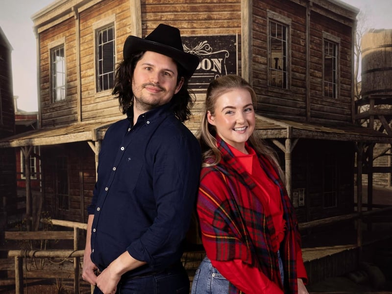 Luke de Belder and Caitlyn Kelly as Curly and Laurey in LMS' production of Oklahoma.