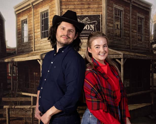 Luke de Belder and Caitlyn Kelly as Curly and Laurey in LMS' production of Oklahoma.