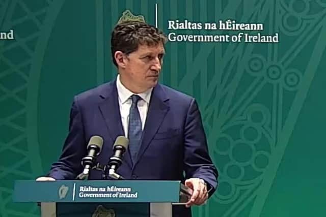 Transport Minister Eamon Ryan at the A5 announcement on Tuesday.
