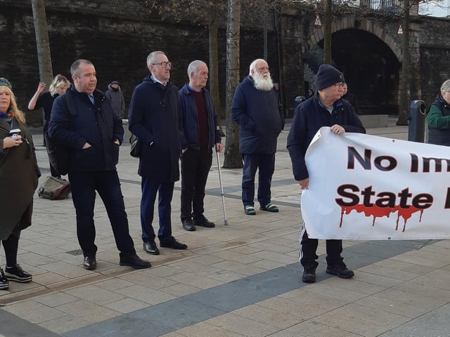 Protesters at the 'Bin the Legacy Bill' rally.