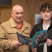 Rhys Scully and Sean Scully pictured at North West Regional College's Apprenticeship showcase at Springtown campus as part of NI Apprenticeship week 2024. 