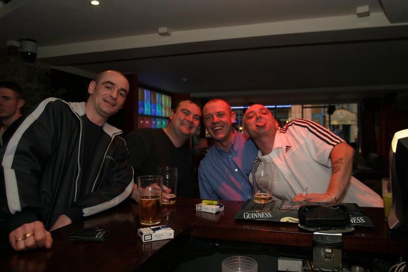 Patrons and staff at The Strand Bar in Derry back in 2004.