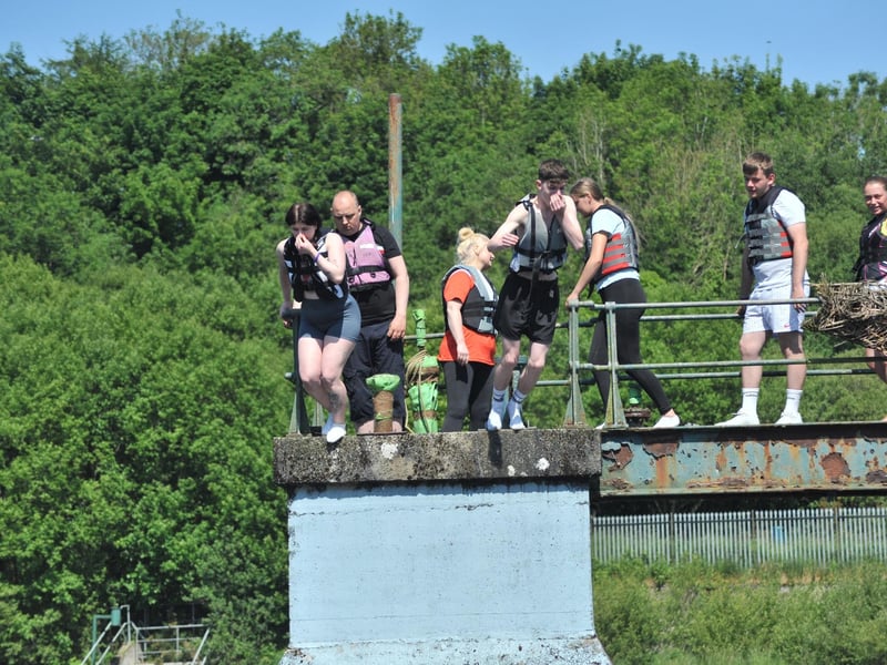 Jack Edgar's sister Kayleigh and brother TJ jump together.