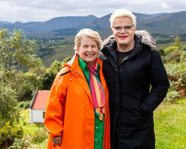 Sandi Toksvig and Eddie Izzard at Lost Cottage