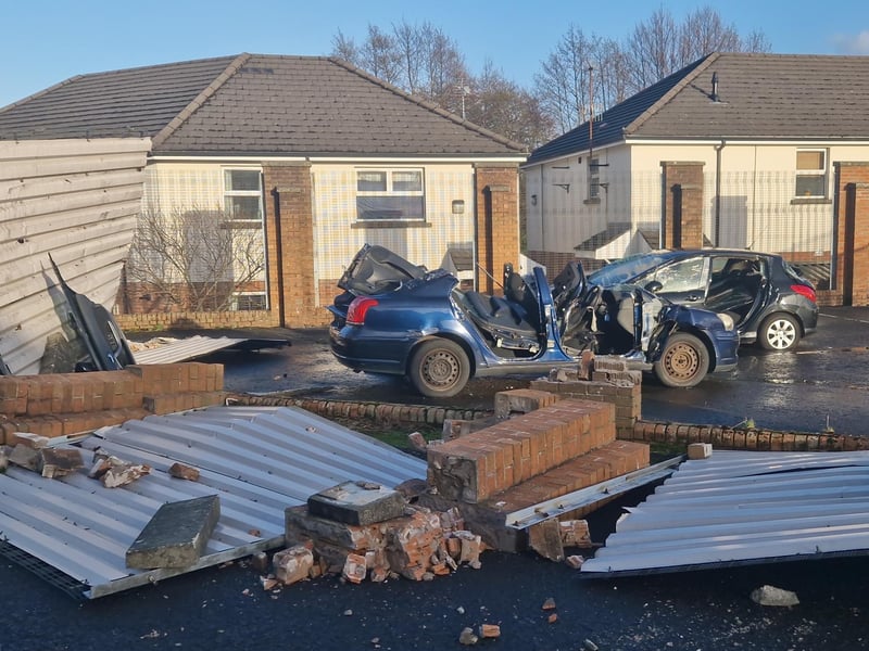The collapsed wall rendered Northland Crescent in the Rosemount area of the city impassable for several hours.