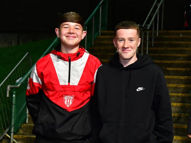 More happy faces at Brandywell on Monday night.