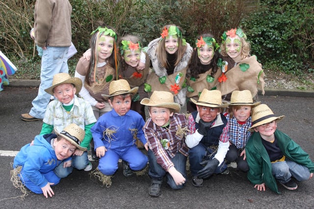 Children from Gaelscoil, Buncrana pictured during Sunday's St. Patrick's Day parade in the town. 1903JM17