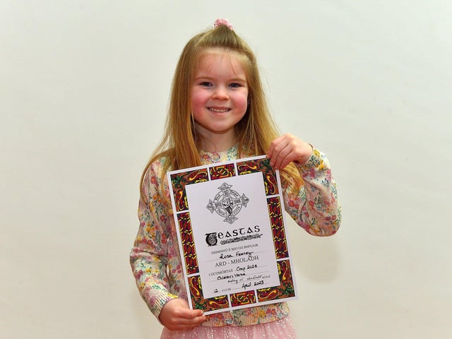 Rosa Feeney was Highly Commended in Children’s Verse at the Feis Dhoire Cholmcille on Tuesday at the Millennium Forum. Photo: George Sweeney. DER2315GS – 147