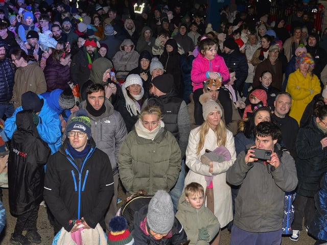 Families gather at the Culmore Community Hub on Friday night Christmas carols and the arrival of Santa. Photo: George Sweeney