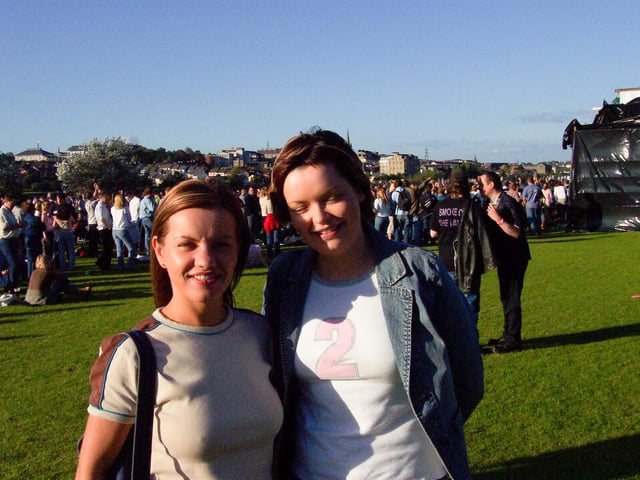 Festival goers and performers at the unforgettable Earth festival at Prehen Playing Fields in August 2002.