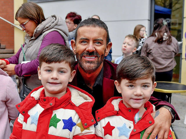 Mickey Doherty pictured with fans at the Richmond Shopping Centre on Sunday afternoon. Photo: George Sweeney